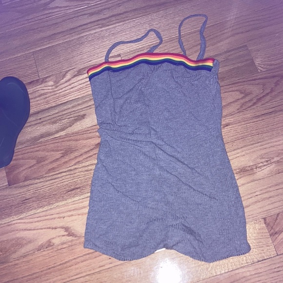Dresses & Skirts - Romper rainbow collar size small